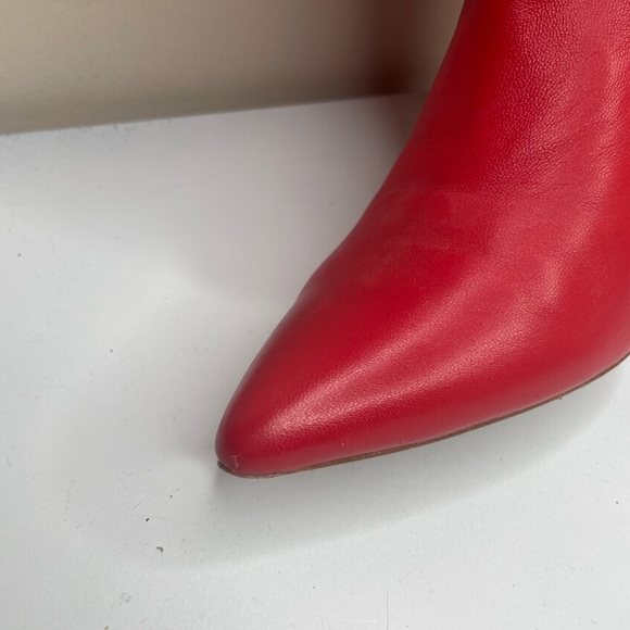 Flor De Maria Knee High Leather Boots in Red. - Picture 4 of 9